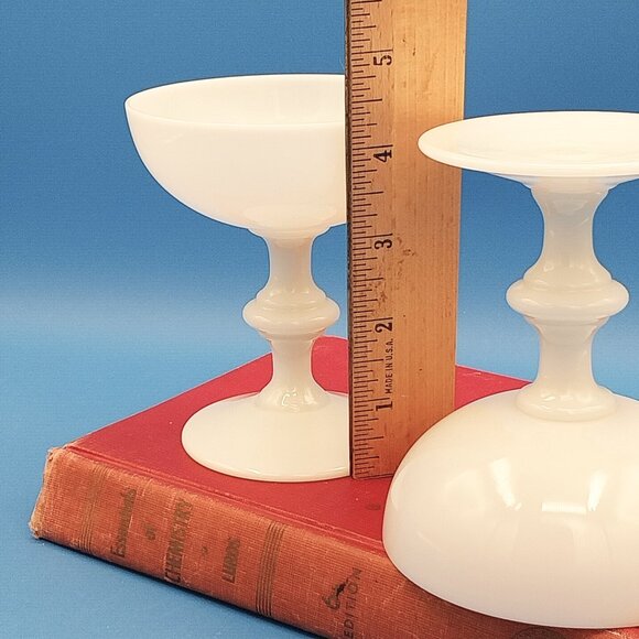 PORTIEUX VALLERYSTHAL white opaline Champagne/tall Sherbert glass - Picture 6 of 7